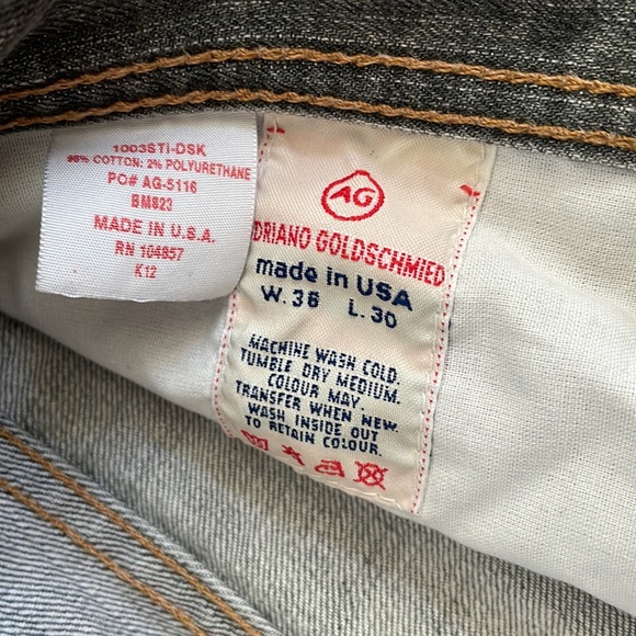 AG Adriano Goldschmied the Filllmore Faded Grey Bootcut Denim Pant - 36 x 30 - Picture 2 of 4